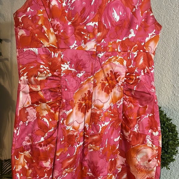 London times pink floral midi dress petite size 14 - Picture 7 of 10